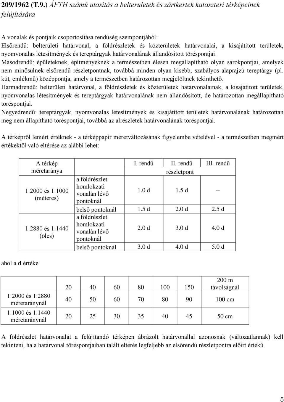 Másodrendű: épületeknek, építményeknek a természetben élesen megállapítható olyan sarokpontjai, amelyek nem minősülnek elsőrendű részletpontnak, továbbá minden olyan kisebb, szabályos alaprajzú