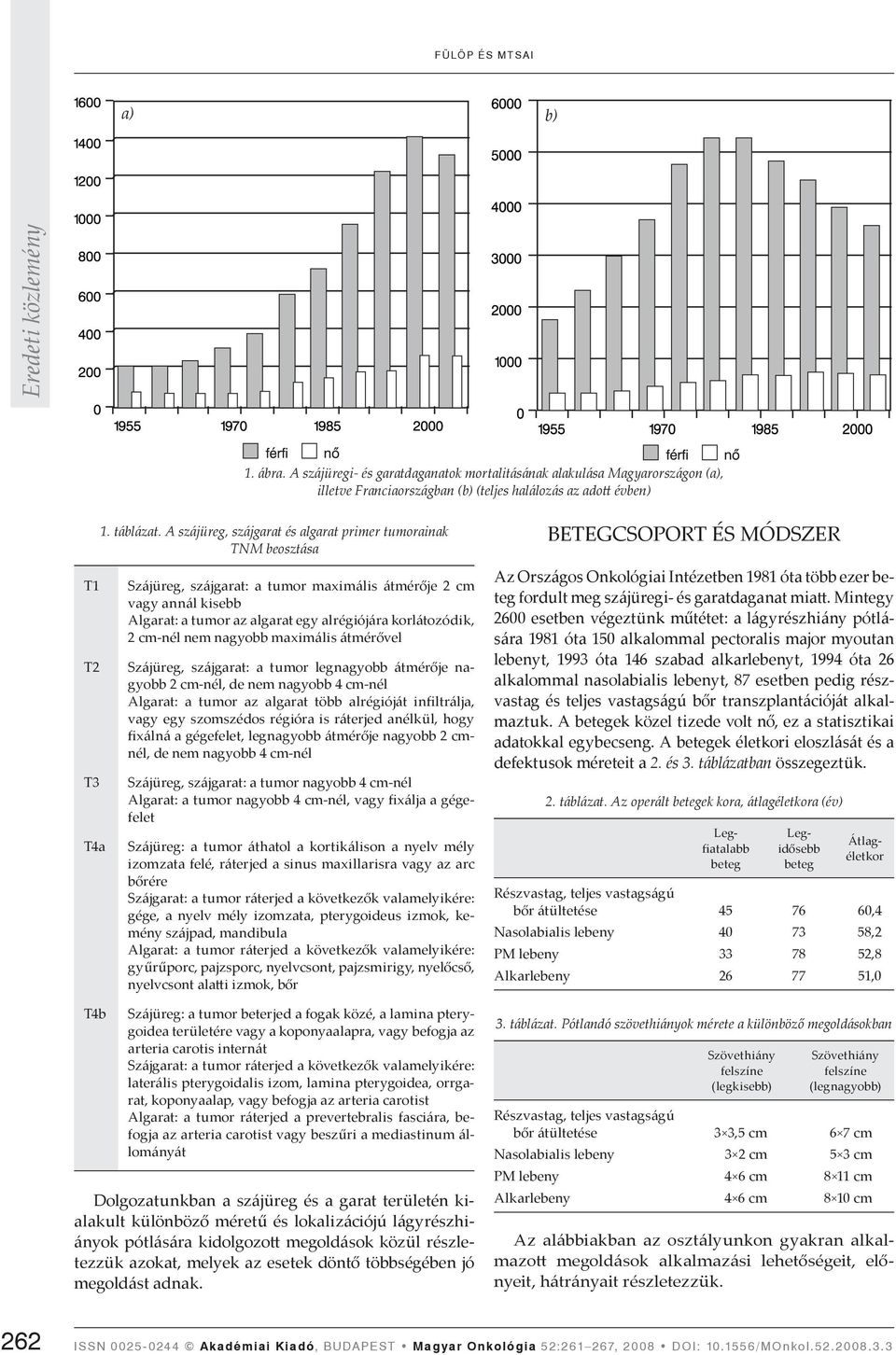 algarat egy alrégiójára korlátozódik, 2 cm-nél nem nagyobb maximális átmérővel Szájüreg, szájgarat: a tumor legnagyobb átmérője nagyobb 2 cm-nél, de nem nagyobb 4 cm-nél Algarat: a tumor az algarat