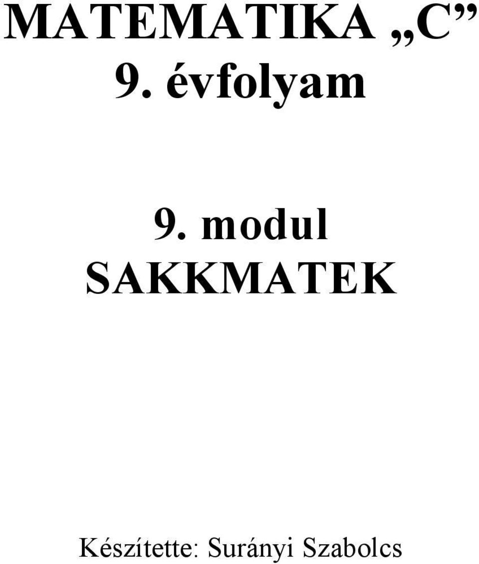 modul SAKKMATEK