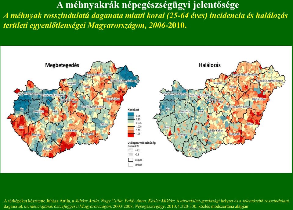 A térképeket készítette Juhász Attila, a Juhász Attila, Nagy Csilla, Páldy Anna, Kásler Miklós: A