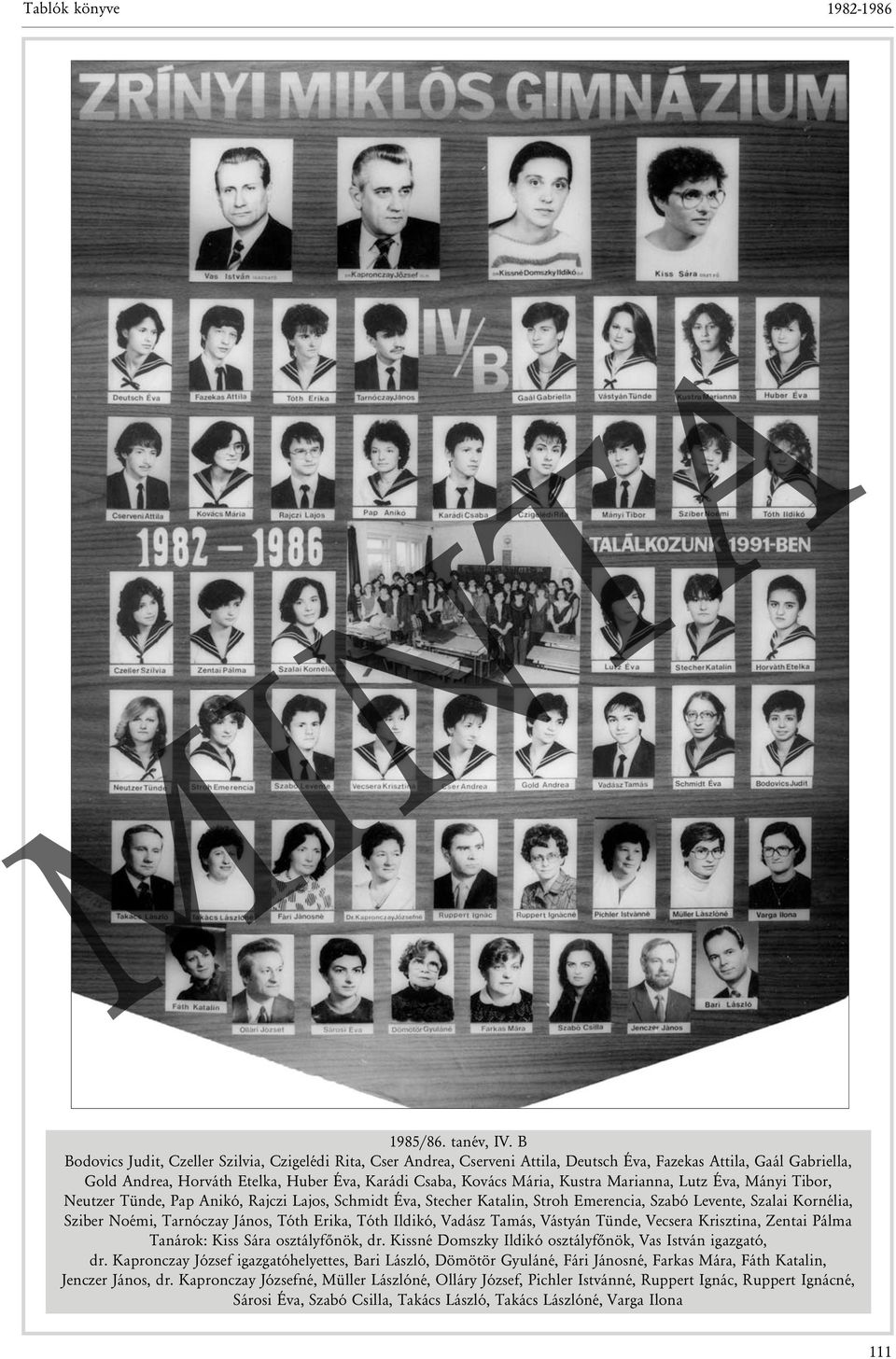 Kustra Marianna, Lutz Éva, Mányi Tibor, Neutzer Tünde, Pap Anikó, Rajczi Lajos, Schmidt Éva, Stecher Katalin, Stroh Emerencia, Szabó Levente, Szalai Kornélia, Sziber Noémi, Tarnóczay János, Tóth