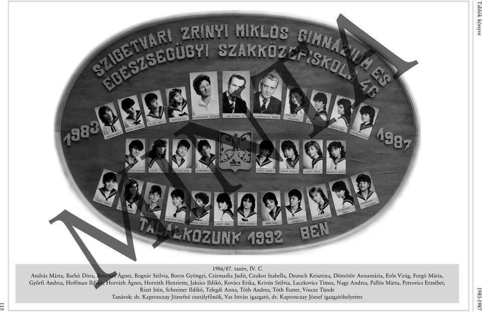 Erõs Virág, Forgó Mária, Gyõrfi Andrea, Hoffman Ildikó, Horváth Ágnes, Horváth Henriette, Jaksics Ildikó, Kovács Erika, Kriván Szilvia, Laczkovics