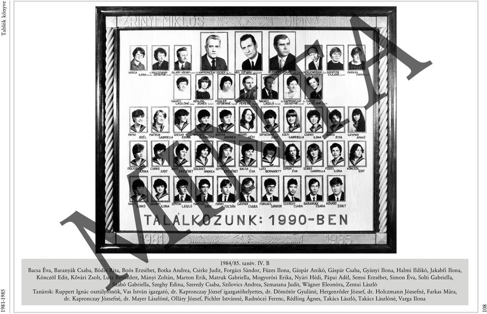 Kõvári Zsolt, Lutz Bernadett, Mányi Zoltán, Marton Erik, Matruk Gabriella, Mogyorósi Erika, Nyári Hédi, Pápai Adél, Semsi Erzsébet, Simon Éva, Solti Gabriella, Szabó Gabriella, Szeghy Edina, Szeredy