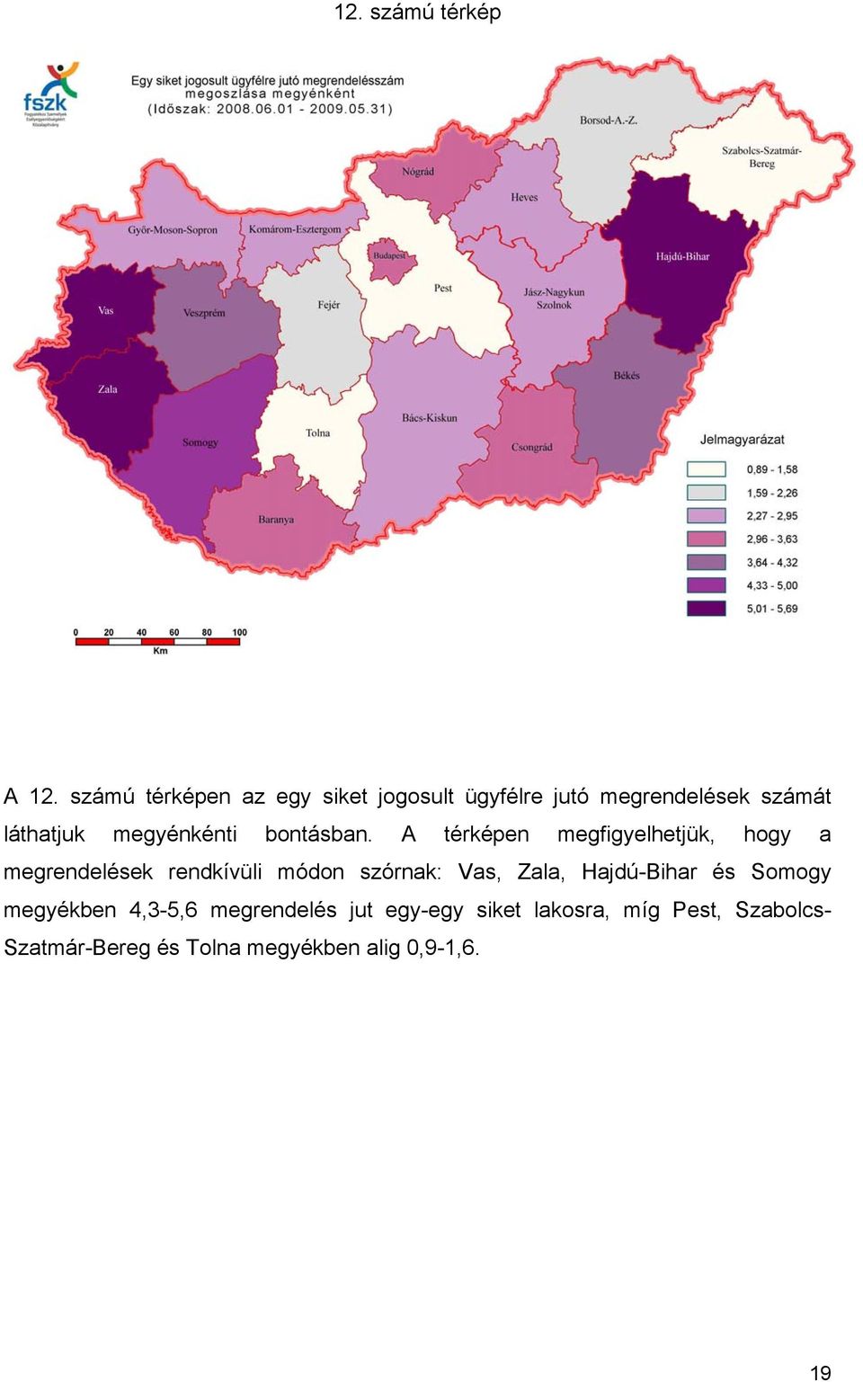 megyénkénti bontásban.