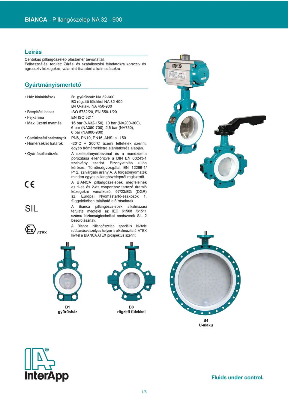 SIL. BIANCA - Pillangószelep NA Leírás. Gyártmányismertető - PDF Ingyenes  letöltés