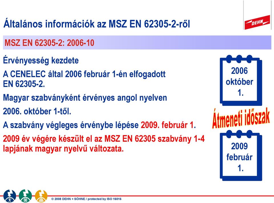 október 1-től. A szabvány végleges érvénybe lépése 2009. február 1.