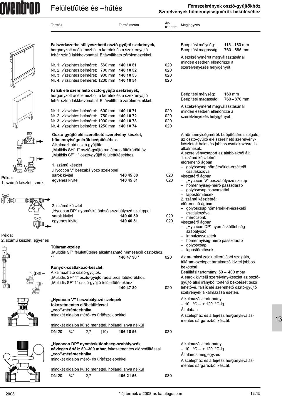 : vízszintes belméret: 560 mm 40 0 5 020 Nr. 2: vízszintes belméret: 700 mm 40 0 52 020 Nr. : vízszintes belméret: 900 mm 40 0 5 020 Nr.