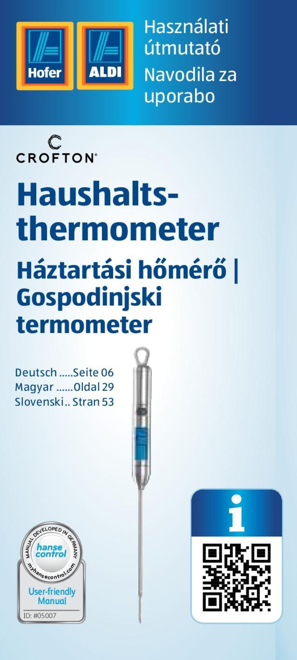 Haushaltsthermometer. Háztartási hőmérő Gospodinjski termometer. Használati  útmutató Navodila za uporabo - PDF Ingyenes letöltés