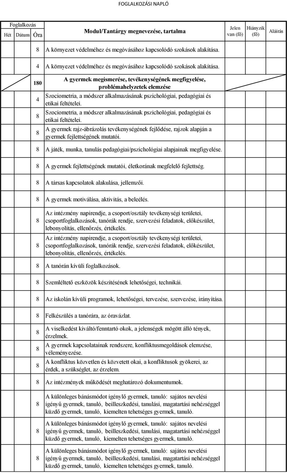 10 4 A gyermek megismerése, tevékenységének megfigyelése, problémahelyzetek elemzése Szociometria, a módszer alkalmazásának pszichológiai, pedagógiai és etikai feltételei.