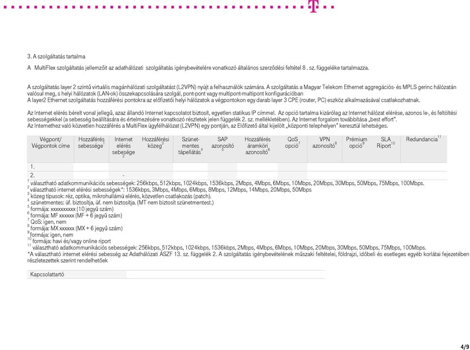 A szolgáltatás a Magyar Telekom Ethernet aggregációs- és MPLS gerinc hálózatán valósul meg, s helyi hálózatok (LAN-ok) összekapcsolására szolgál, pont-pont vagy multipont-multipont konfigurációban A