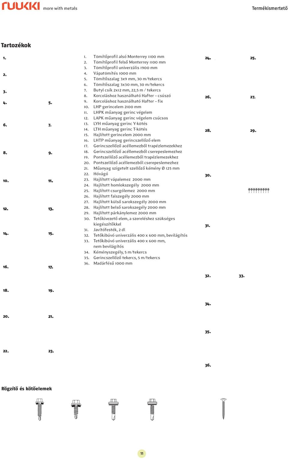 Korcoláshoz használható Hafter fix 10. LHP gerincelem 2100 mm 11. LHPK műanyag gerinc végelem 12. LAPK műanyag gerinc végelem csúcsos 13. LYH műanyag gerinc Y-kötés 14. LTH műanyag gerinc T-kötés 15.