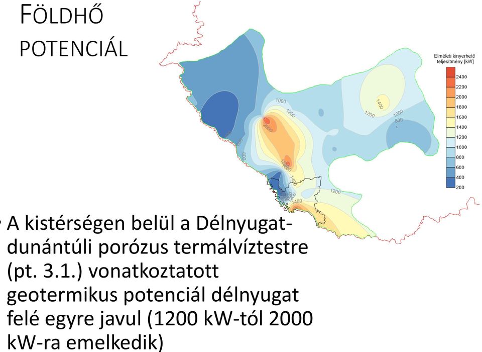 ) vonatkoztatott geotermikus potenciál