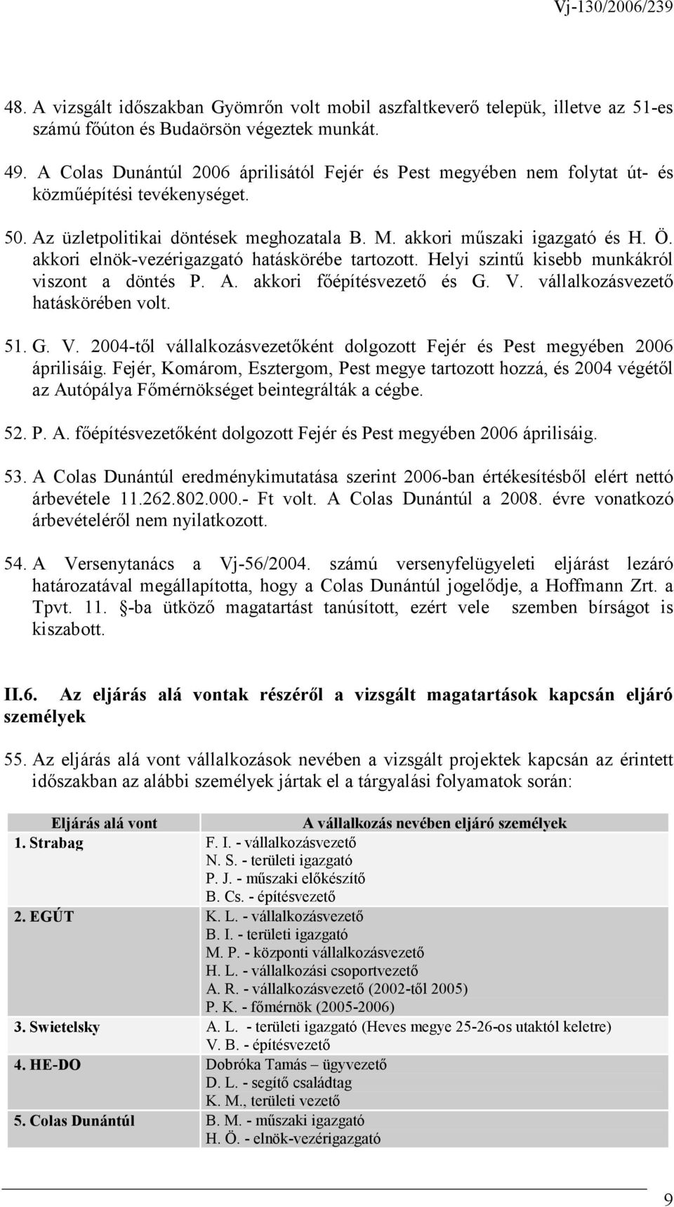 akkori elnök-vezérigazgató hatáskörébe tartozott. Helyi szintő kisebb munkákról viszont a döntés P. A. akkori fıépítésvezetı és G. V.