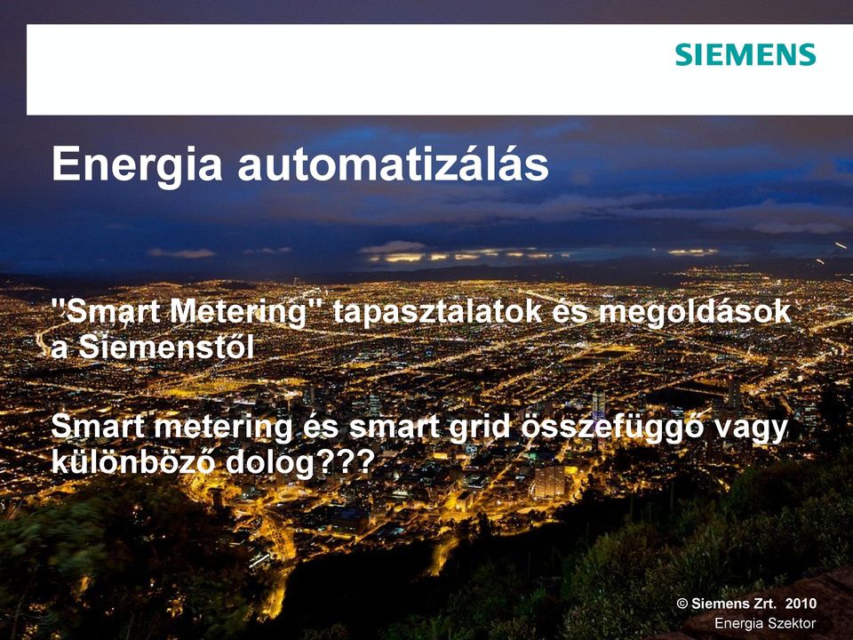 megoldások a Siemenstől Smart
