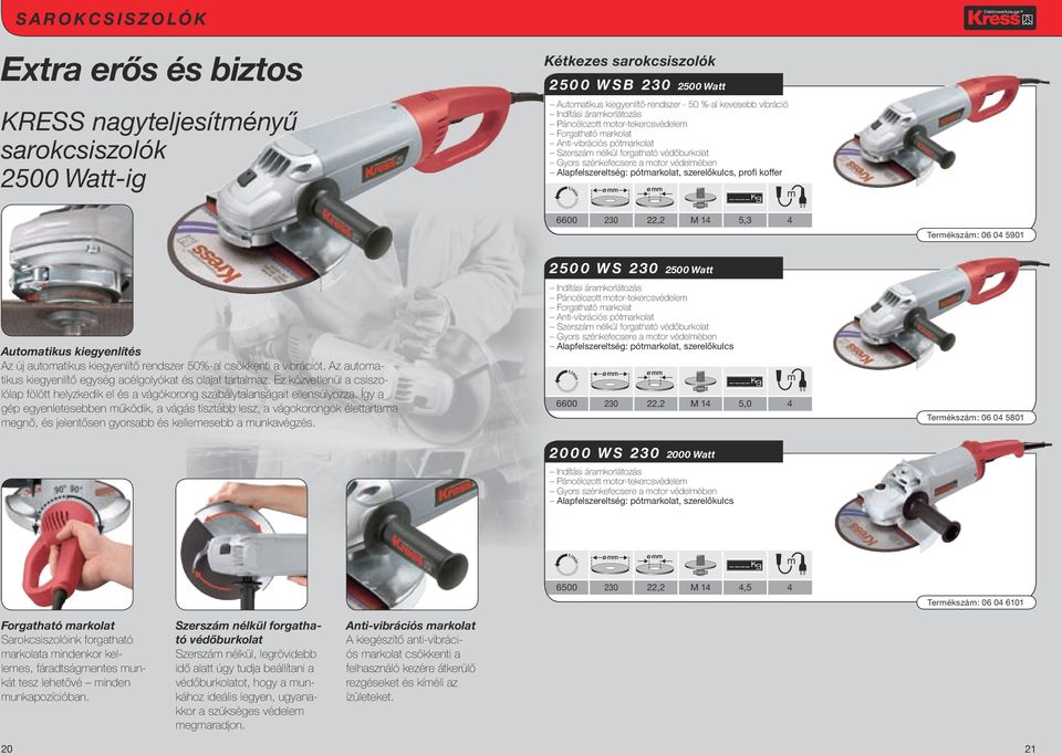 védelmében Alapfelszereltség: pótmarkolat, szerelőkulcs, profi koffer 6600 230 22,2 M 14 5,3 4 Termékszám: 06 04 5901 Automatikus kiegyenlítés Az új automatikus kiegyenlítő rendszer 50%-al csökkenti