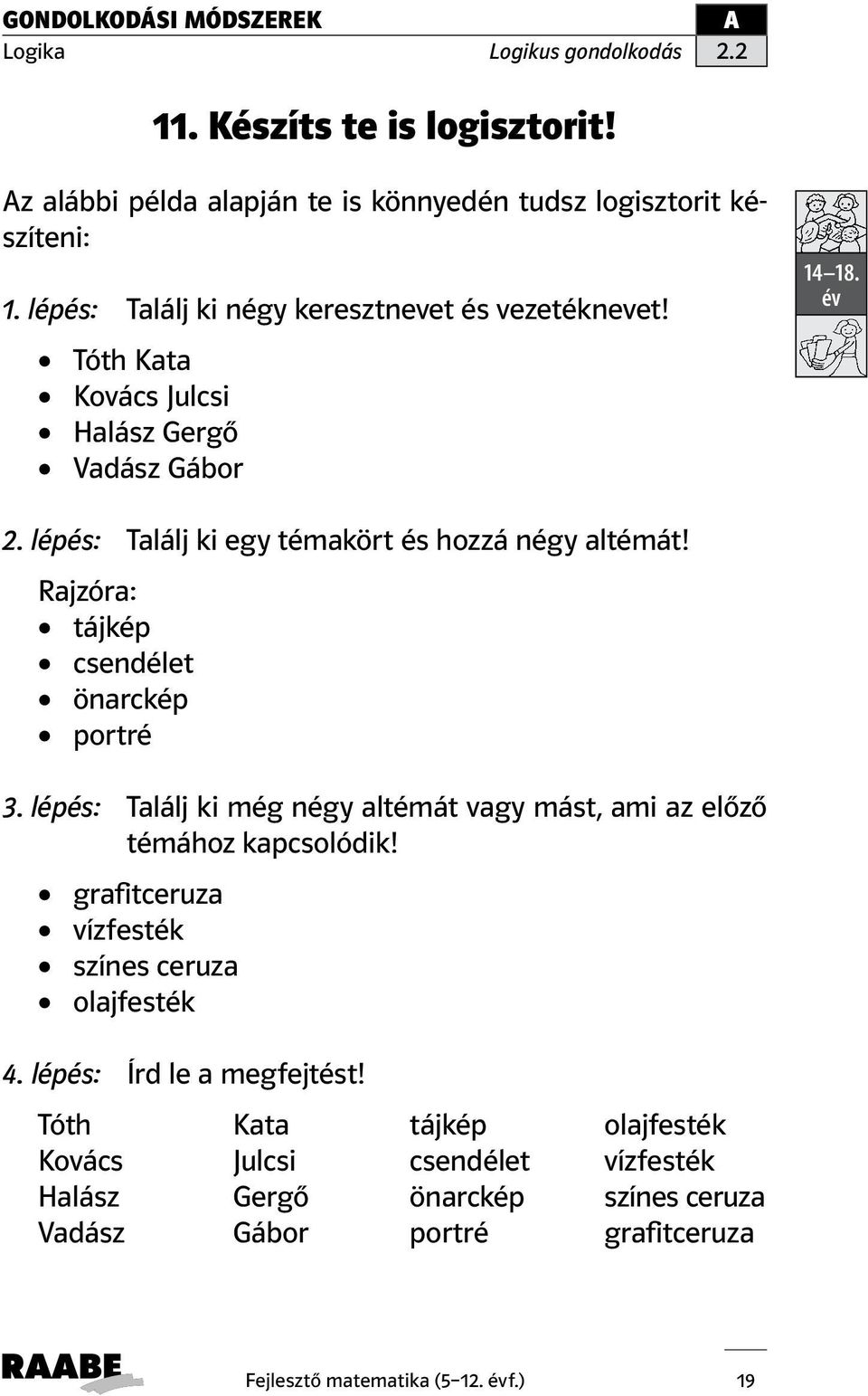 lépés: Találj ki még négy altémát vagy mást, ami az előző témához kapcsolódik! grafitceruza vízfesték színes ceruza olajfesték 4. lépés: Írd le a megfejtést!