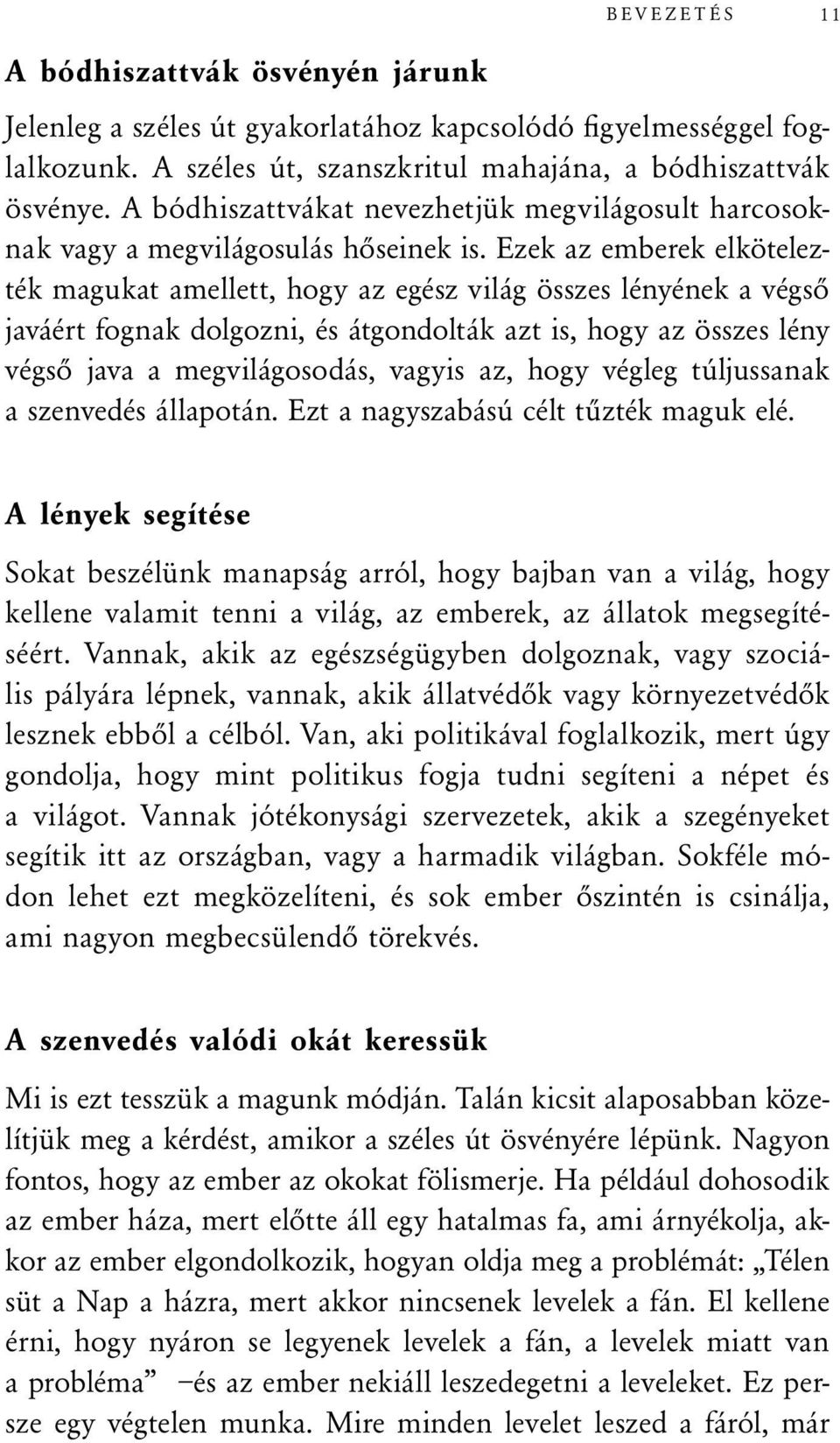 Ezek az emberek elkötelezték magukat amellett, hogy az egész világ összes lényének a végső javáért fognak dolgozni, és átgondolták azt is, hogy az összes lény végső java a megvilágosodás, vagyis az,