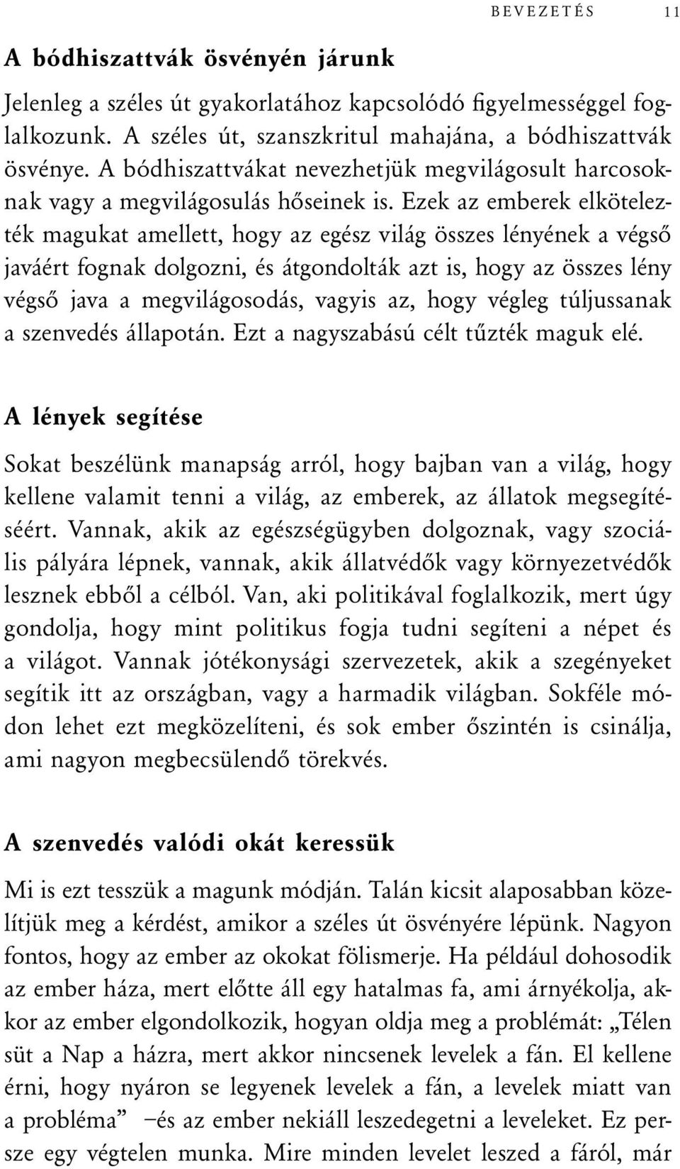 Ezek az emberek elkötelezték magukat amellett, hogy az egész világ összes lényének a végső javáért fognak dolgozni, és átgondolták azt is, hogy az összes lény végső java a megvilágosodás, vagyis az,