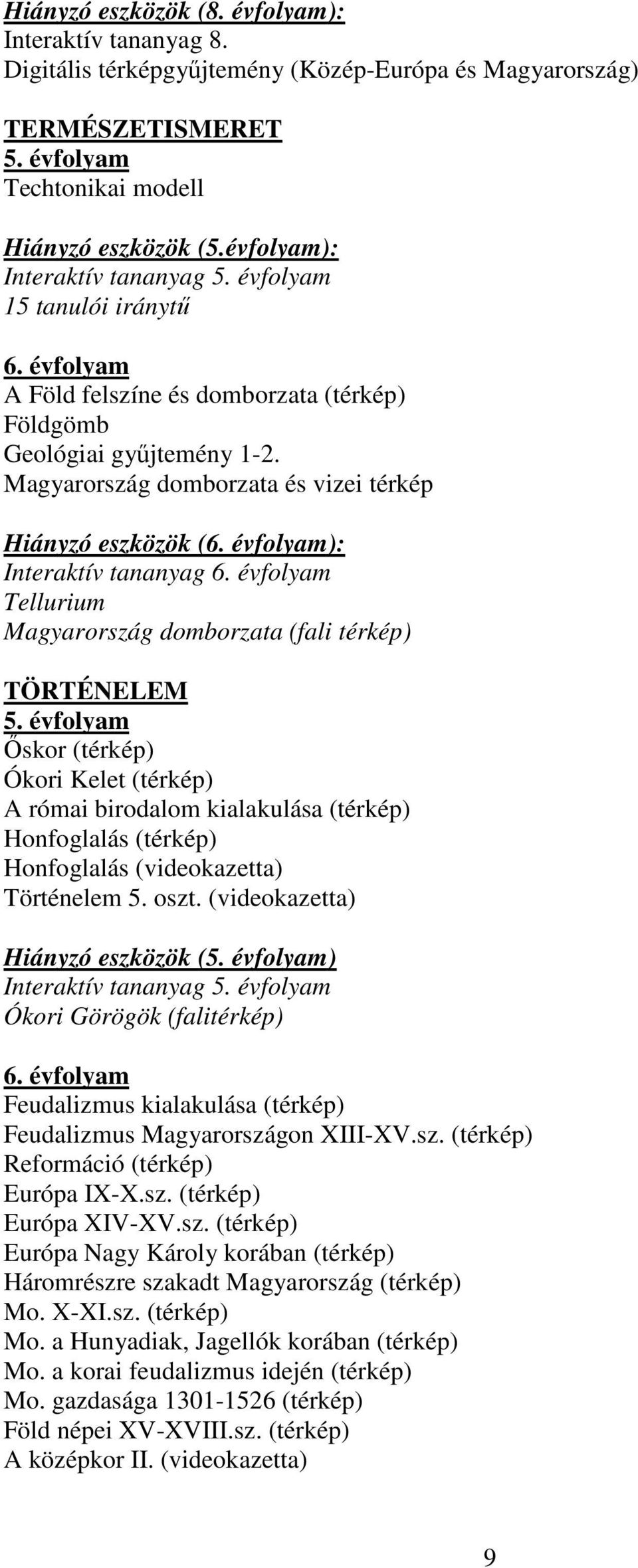 Magyarország domborzata és vizei térkép Hiányzó eszközök (6. évfolyam): Interaktív tananyag 6. évfolyam Tellurium Magyarország domborzata (fali térkép) TÖRTÉNELEM 5.