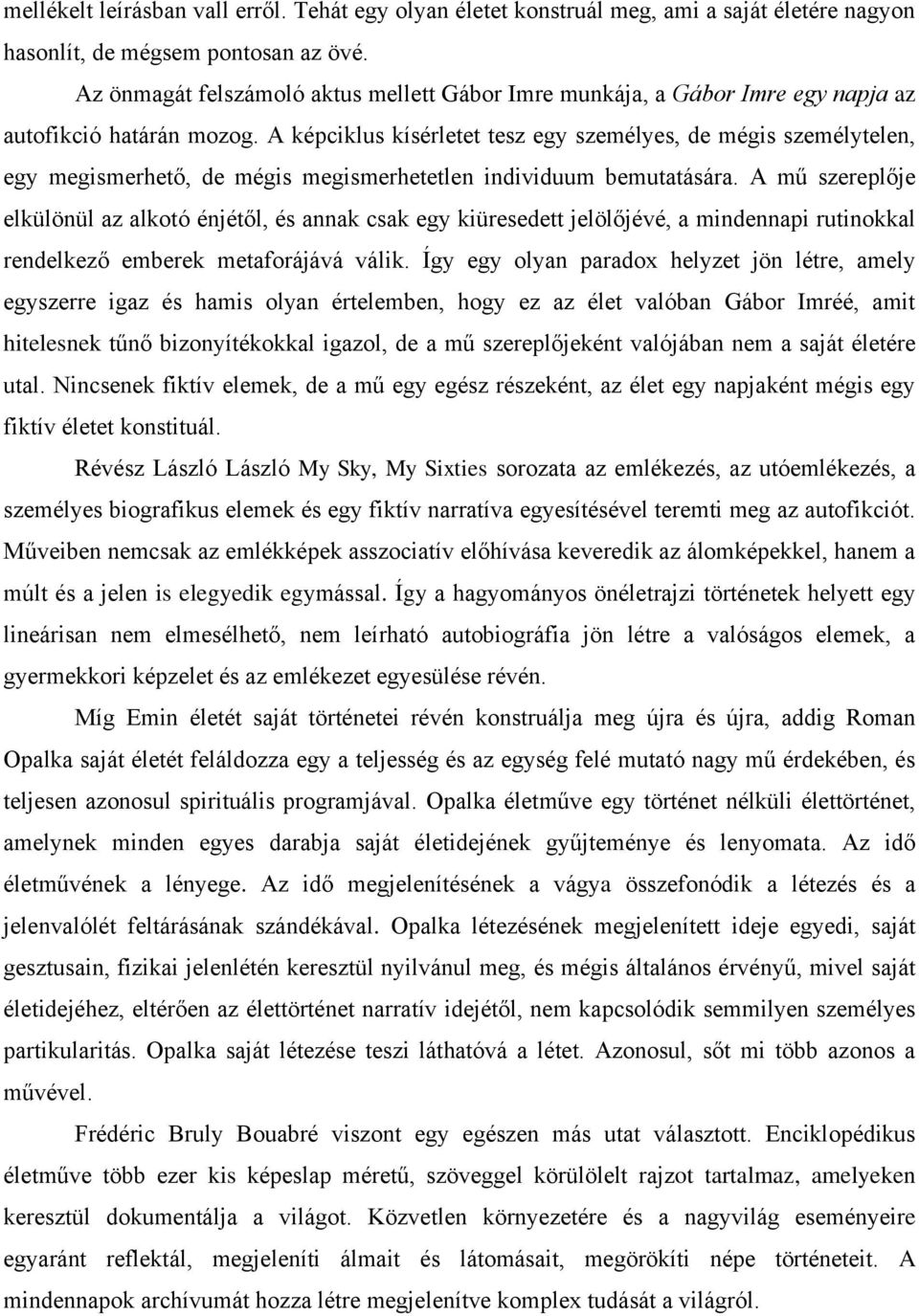 A képciklus kísérletet tesz egy személyes, de mégis személytelen, egy megismerhető, de mégis megismerhetetlen individuum bemutatására.