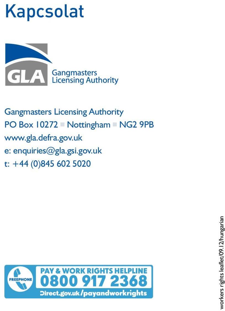 gov.uk e: enquiries@gla.gsi.gov.uk t: +44