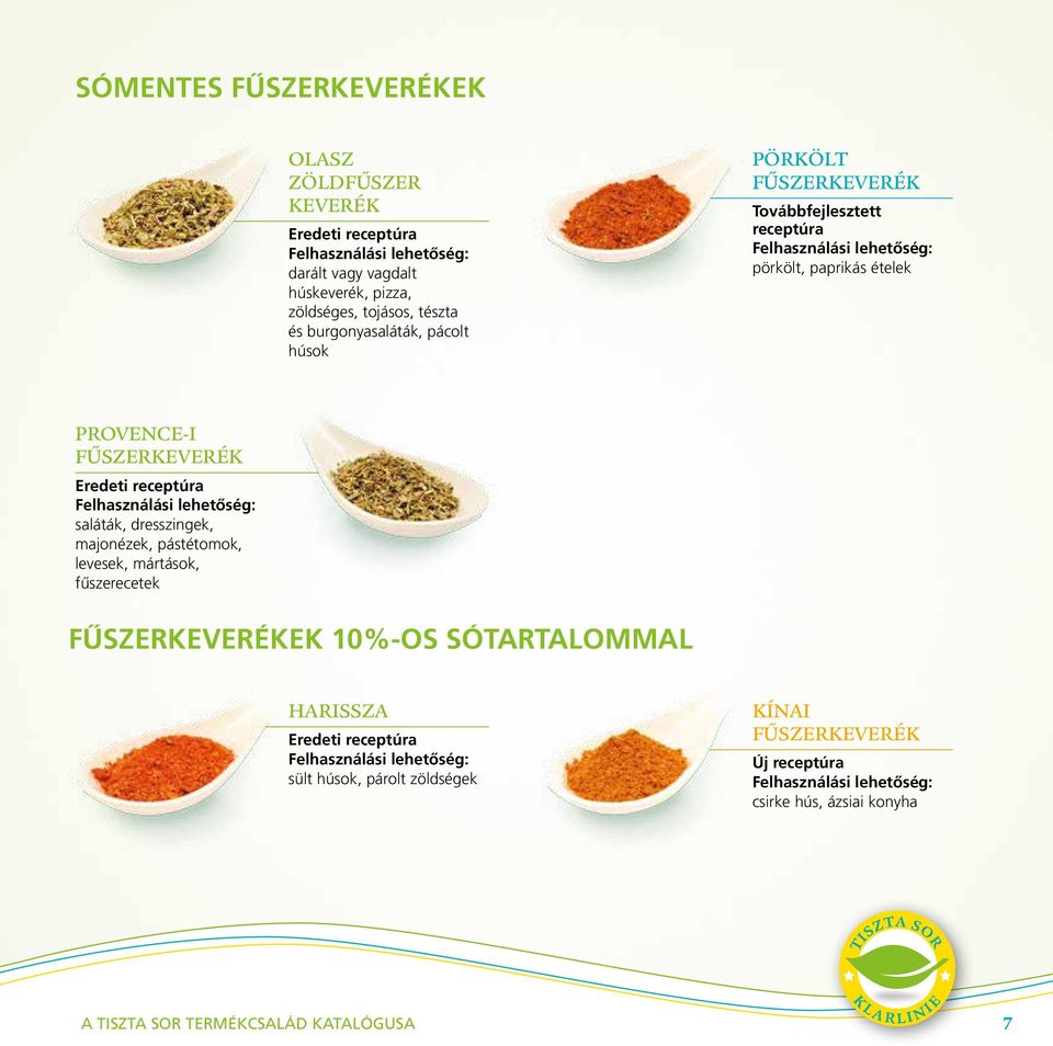 saláták, dresszingek, majonézek, pástétomok, levesek, mártások, fűszerecetek EK 10%-OS