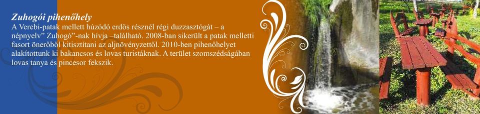 2008-ban sikerült a patak melletti fasort önerőből kitisztítani az aljnövényzettől.