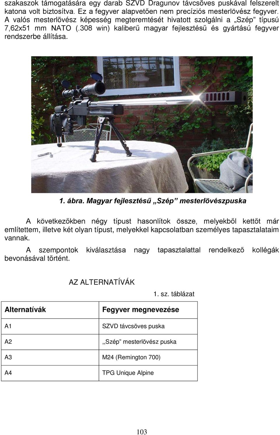 Magyar fejlesztésű Szép mesterlövészpuska A következőkben négy típust hasonlítok össze, melyekből kettőt már említettem, illetve két olyan típust, melyekkel kapcsolatban személyes tapasztalataim