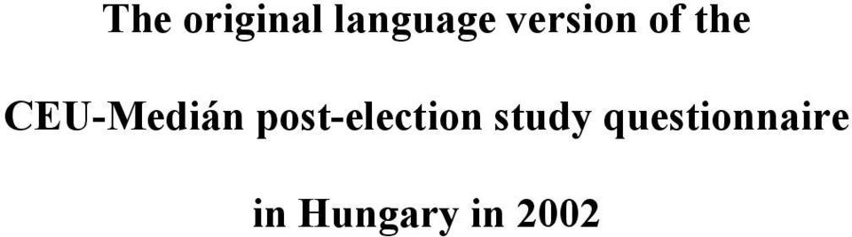 CEU-Medián post-election