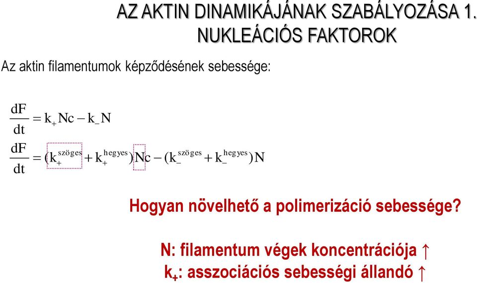 df dt k Nc k N szöges hegyes szöges ( k k ) Nc ( k k hegyes ) N Hogyan