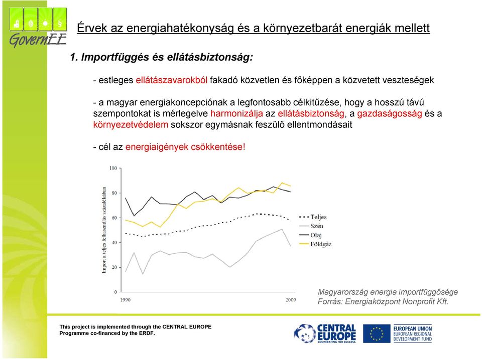 energiakoncepciónak a legfontosabb célkitűzése, hogy a hosszú távú szempontokat is mérlegelve harmonizálja az ellátásbiztonság,