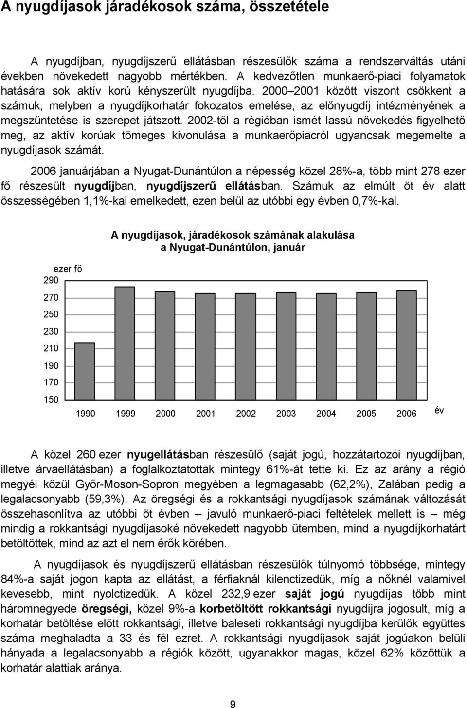 2000 2001 között viszont csökkent a számuk, melyben a nyugdíjkorhatár fokozatos emelése, az előnyugdíj intézményének a megszüntetése is szerepet játszott.