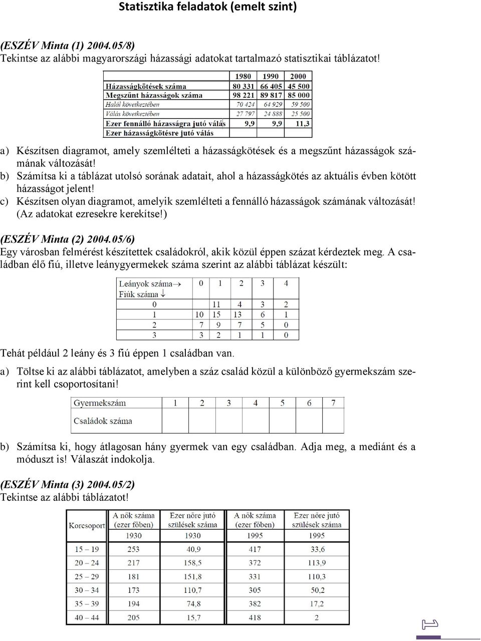 Statisztika feladatok (emelt szint) - PDF Free Download
