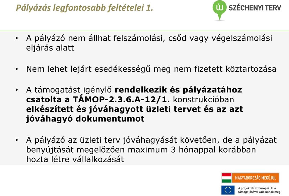 fizetett köztartozása A támogatást igénylő rendelkezik és pályázatához csatolta a TÁMOP-2.3.6.A-12/1.
