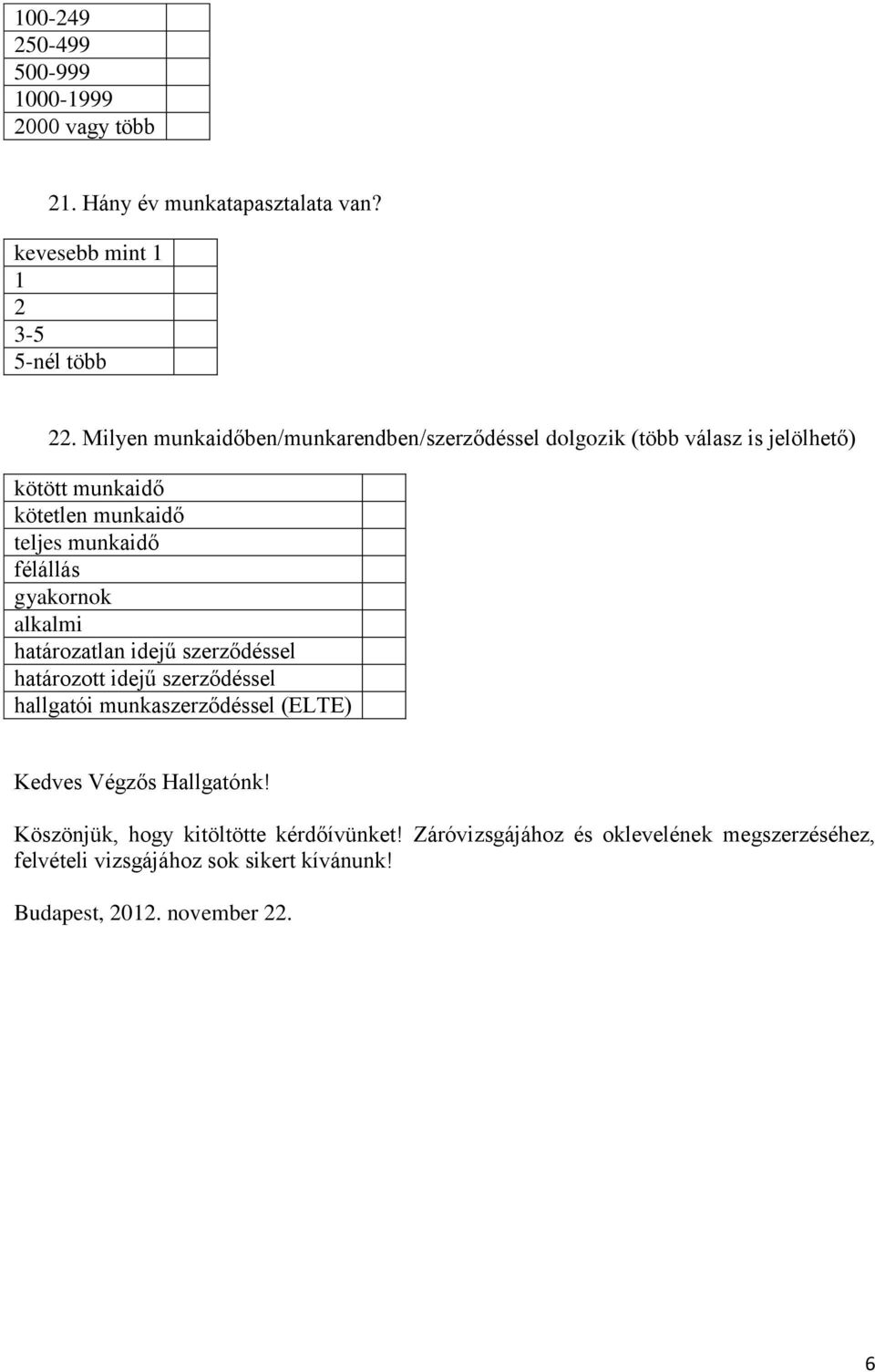 félállás gyakornok alkalmi határozatlan idejű szerződéssel határozott idejű szerződéssel hallgatói munkaszerződéssel (ELTE) Kedves