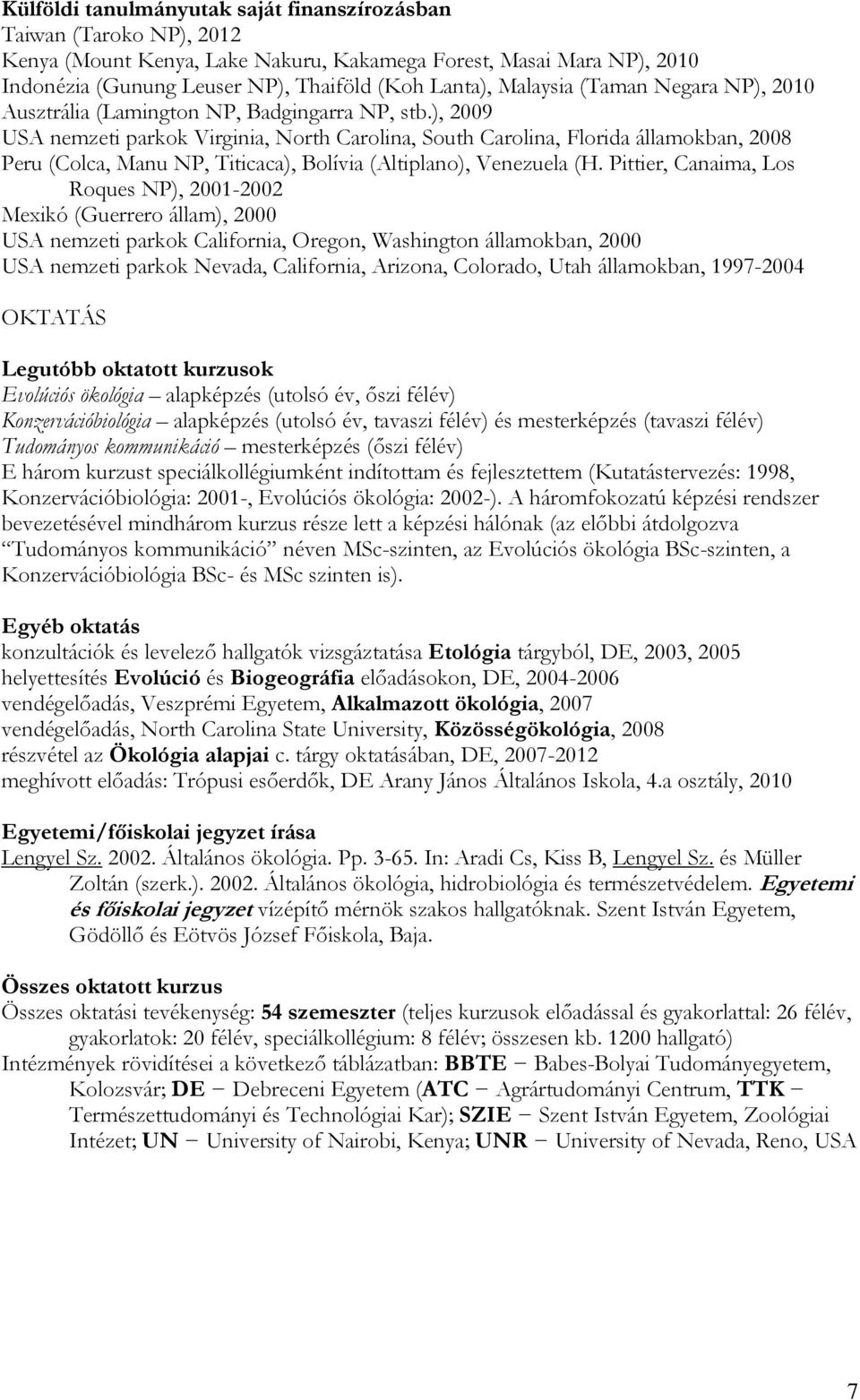 TUDOMÁNYOS ÖNÉLETRAJZ DR. LENGYEL SZABOLCS 2015/12/01 - PDF Ingyenes  letöltés
