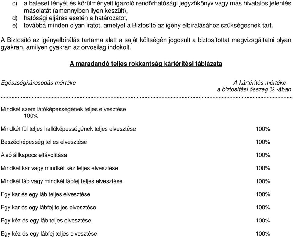 A Biztosító az igényelbírálás tartama alatt a saját költségén jogosult a biztosítottat megvizsgáltatni olyan gyakran, amilyen gyakran az orvosilag indokolt.