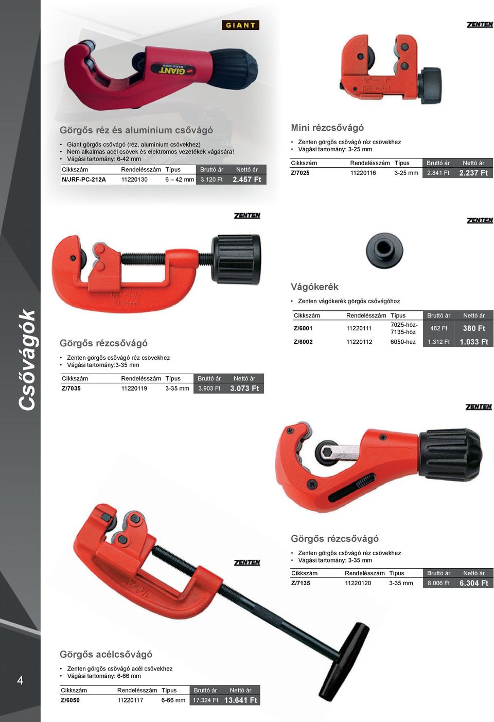237 Ft Vágókerék Zenten vágókerék görgős csővágóhoz Csővágók Görgős rézcsővágó Zenten görgős csővágó réz csövekhez Vágási tartomány:3-35 mm Z/7035 11220119 3-35 mm 3.903 Ft 3.