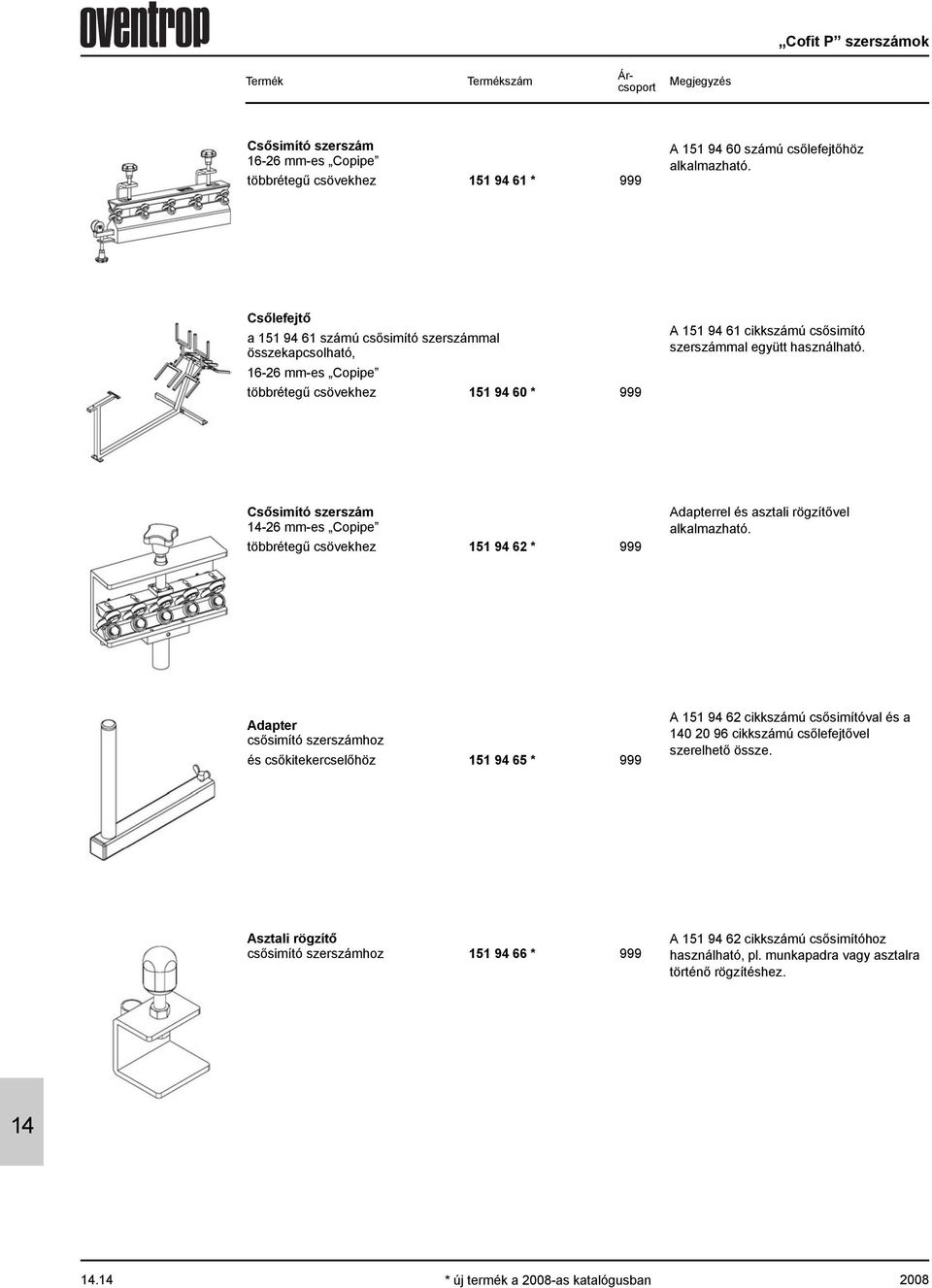 Csõsimító szerszám -26 mm-es Copipe többrétegû csövekhez 151 94 62 * 999 Adapterrel és asztali rögzítõvel alkalmazható.