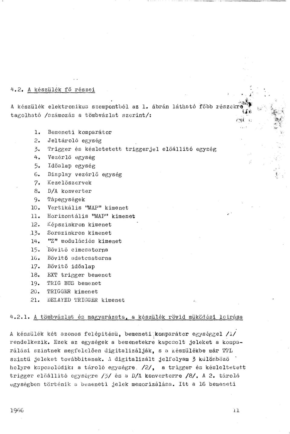 Hr iz nt á is "MAP" kimen et 12. Képszinkrn kimenet ~3. Srszinkrn kimenet 14. "Z" mduációs kimenet 15. BőviLö eimcsatrna 16. Bővítő adatcsatrna 17. Bővítő időaap 18. EXT trigger bemenet 19.