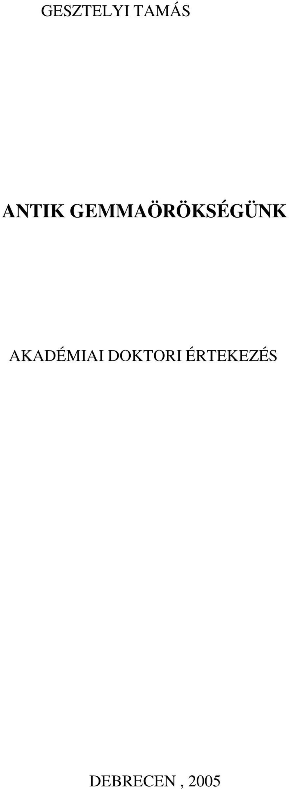 GEMMAÖRÖKSÉGÜNK