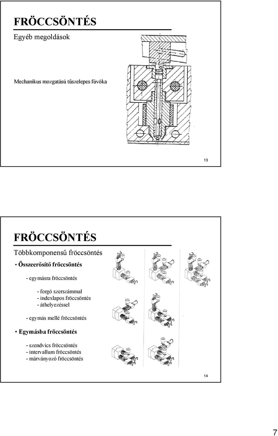 - indexlapos fröccsöntés - áthelyezéssel - egymás mellé fröccsöntés Egymásba