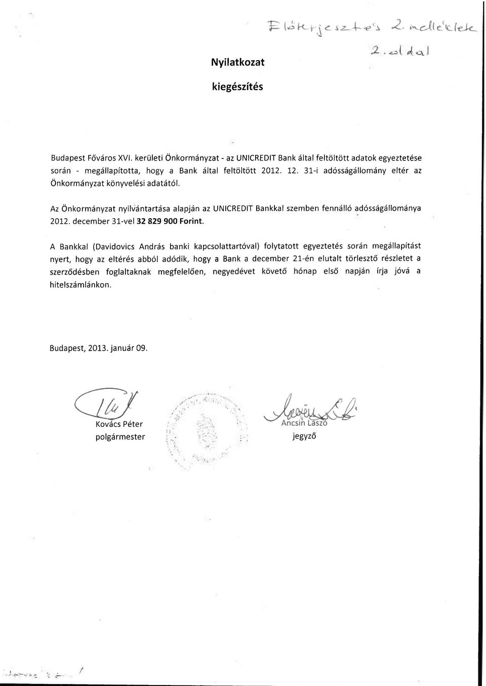 december 31-vel 32 829 900 Forint.