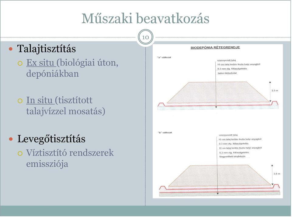 situ (tisztított talajvízzel mosatás)