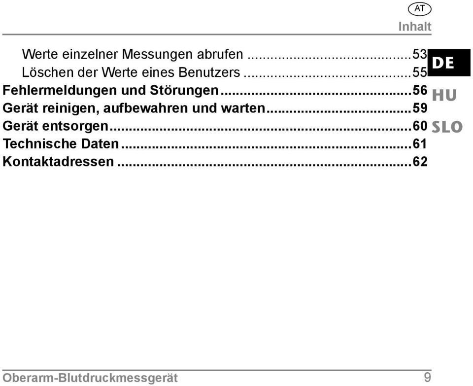 ..55 Fehlermeldungen und Störungen.