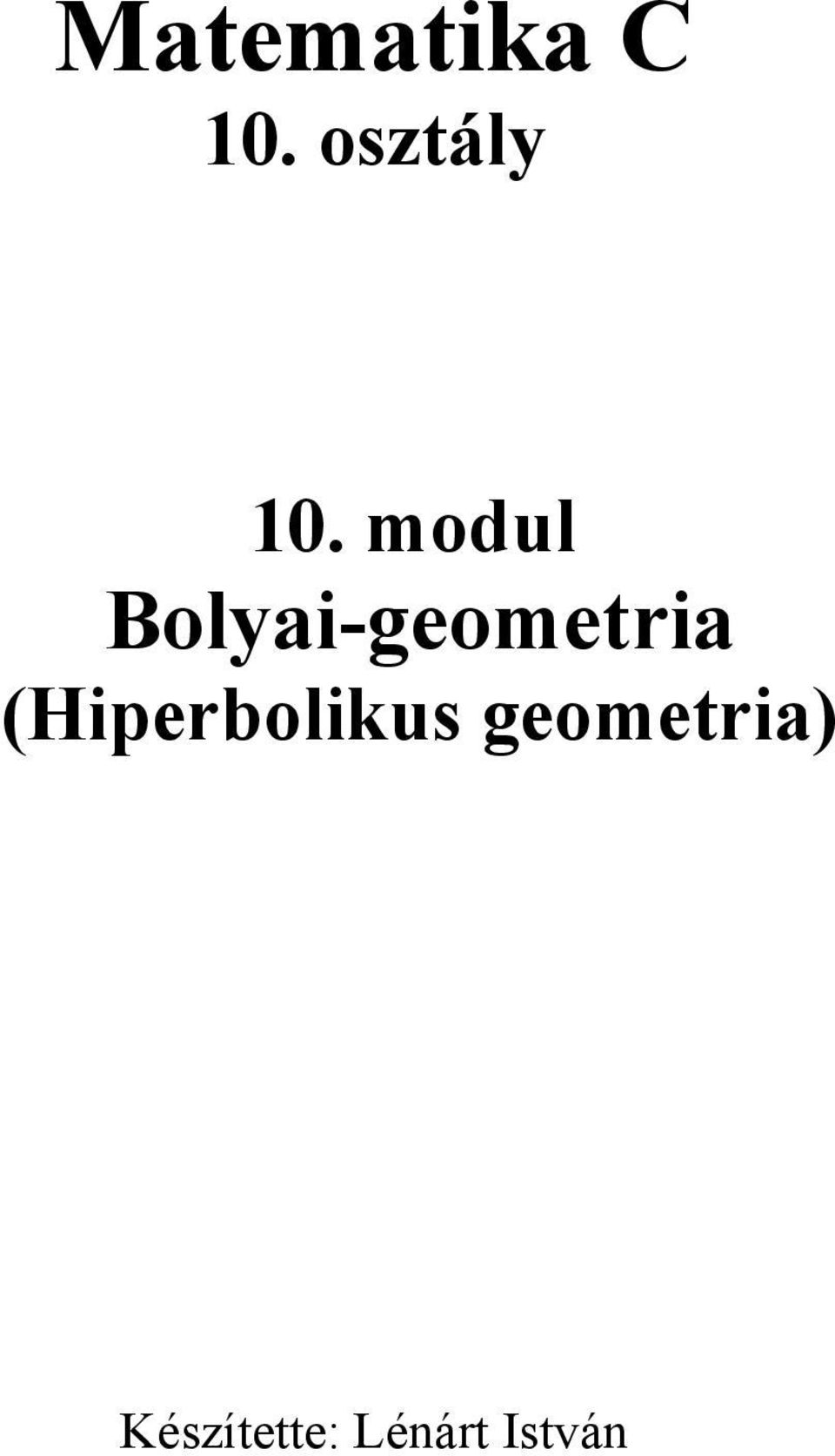 modul Bolyai-geometria