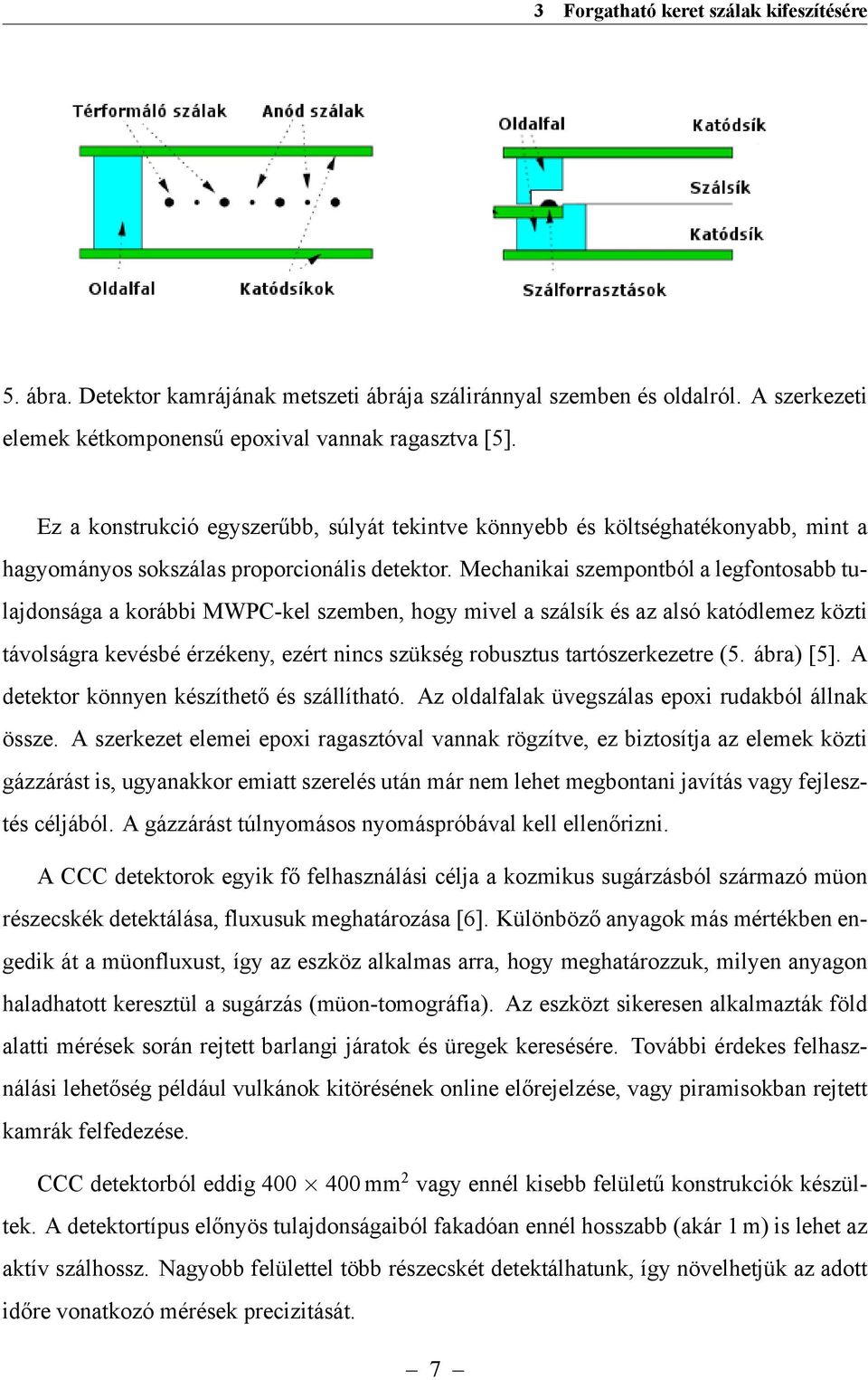 Mechanikai szempontból a legfontosabb tulajdonsága a korábbi MWPC-kel szemben, hogy mivel a szálsík és az alsó katódlemez közti távolságra kevésbé érzékeny, ezért nincs szükség robusztus