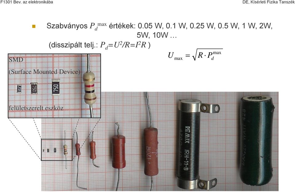 5 W, 1 W, 2W, 5W, 10W (disszipált telj.