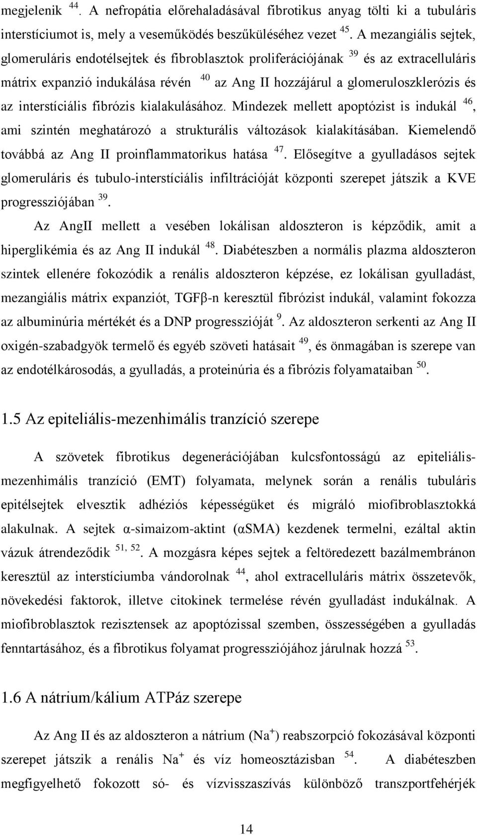 interstíciális fibrózis kialakulásához. Mindezek mellett apoptózist is indukál 46, ami szintén meghatározó a strukturális változások kialakításában.