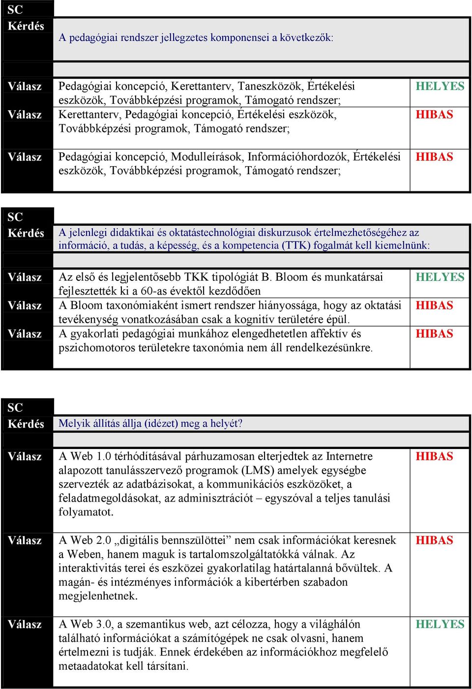 jelenlegi didaktikai és oktatástechnológiai diskurzusok értelmezhetőségéhez az információ, a tudás, a képesség, és a kompetencia (TTK) fogalmát kell kiemelnünk: Az első és legjelentősebb TKK